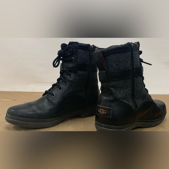 UGG Shoes - Ugg Black Leather Women's Ankle Boots Size 11